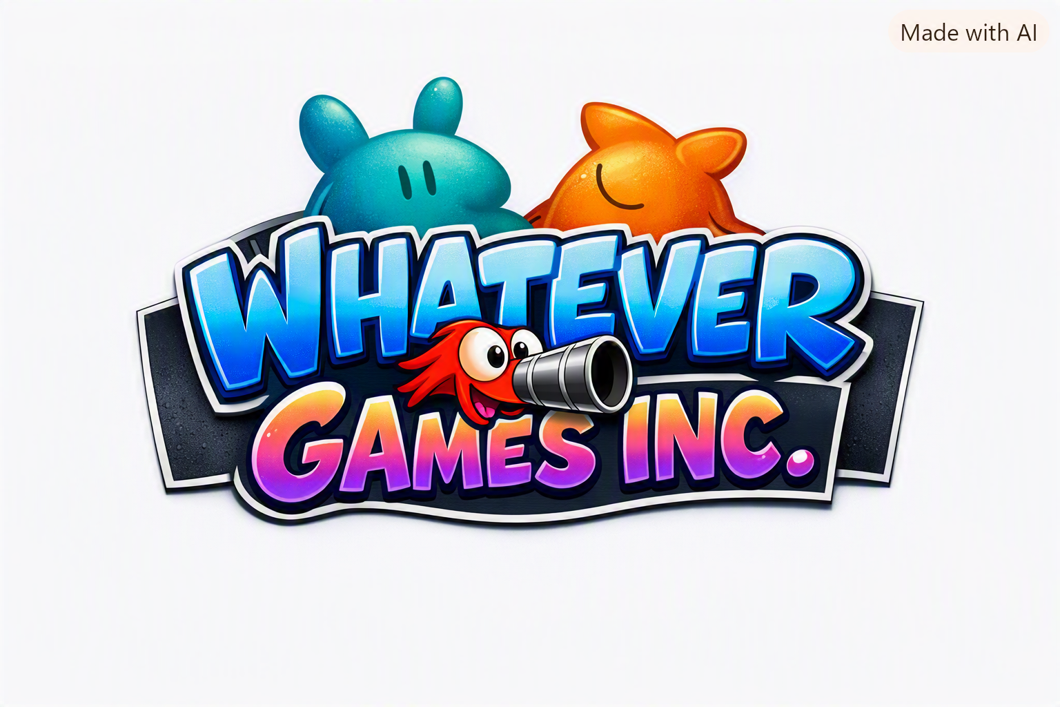 AI-assisted What Ever Games I.N.C. logo artwork
